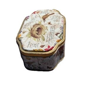 Vintage Darlington Farms Tin Country Cottage Birds Nests Branches Nature Quotes‎